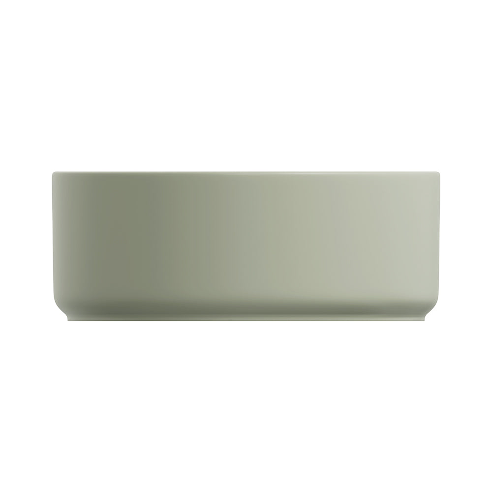 Fienza Reba Luxe Round Basin with Overflow Above Counter, Matte Olive