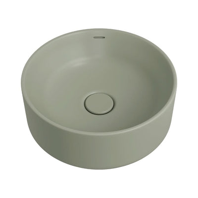 Fienza Reba Luxe Round Basin with Overflow Above Counter, Matte Olive