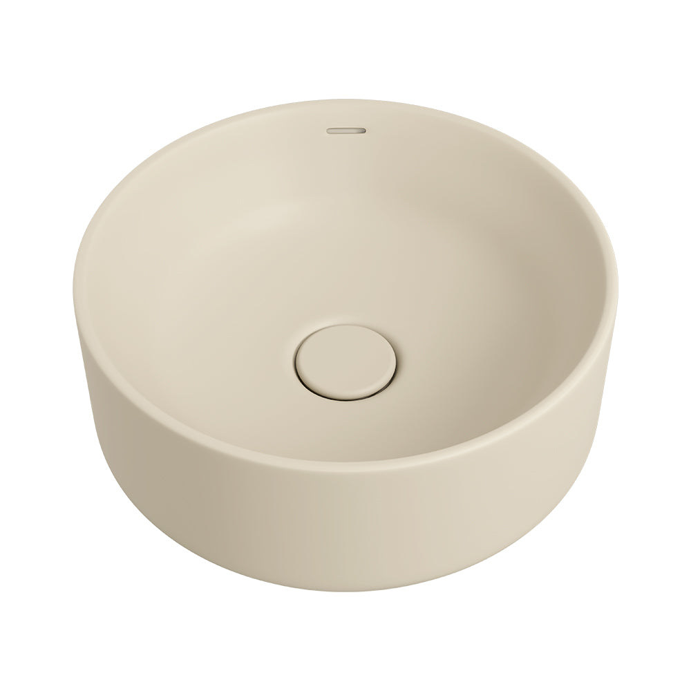 Fienza Reba Luxe Round Basin with Overflow Above Counter, Matte Khaki