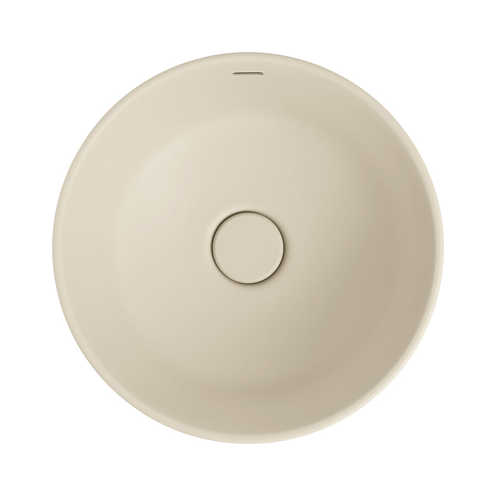 Fienza Reba Luxe Round Basin with Overflow Above Counter, Matte Khaki