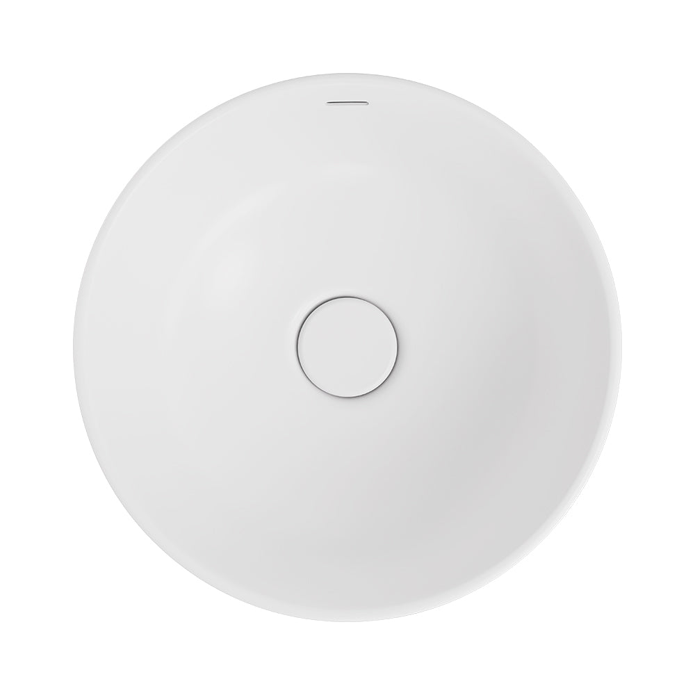 Fienza Reba Luxe Round Basin with Overflow Above Counter, Matte White
