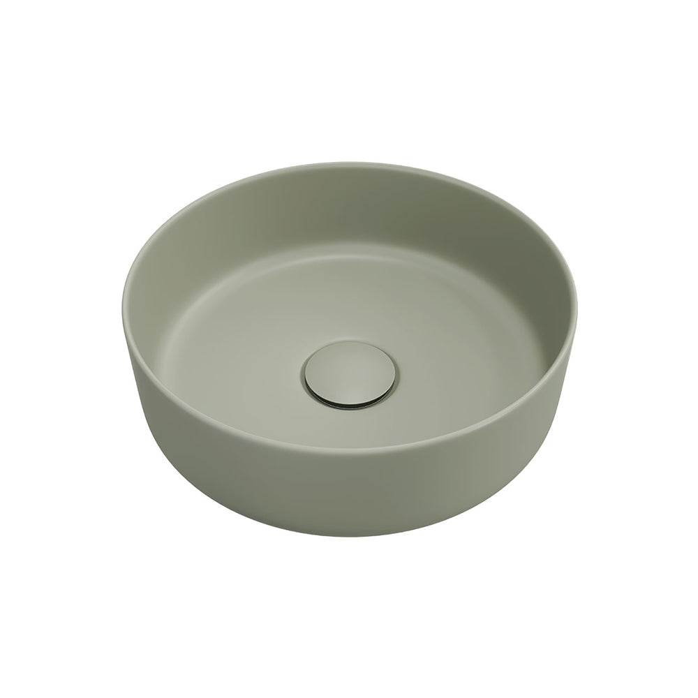 Fienza Reba Mini Round Above Counter Basin 310 x 110mm, Matte Olive