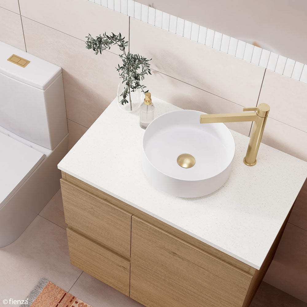 Fienza Reba Mini Round Above Counter Basin 310 x 110mm, Gloss White