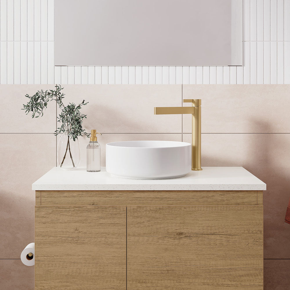 Fienza Reba Mini Round Above Counter Basin 310 x 110mm, Gloss White