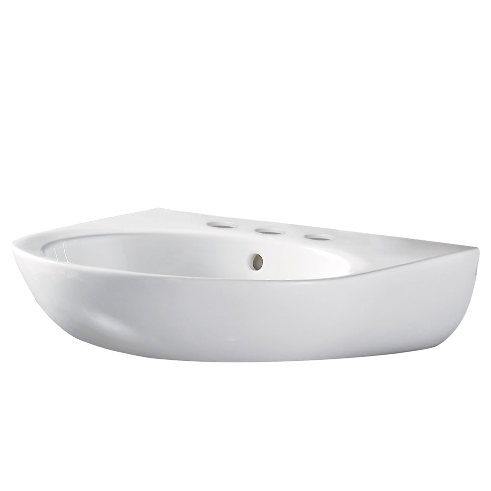 Fienza Stella Care 560 Ceramic Wall Basin 3TH, Gloss White