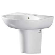 Fienza Stella Care 560 Ceramic Wall Basin With Shroud 3TH, Gloss White