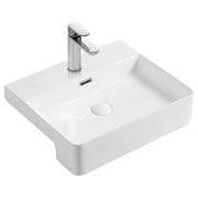 Fienza Petra Semi-Recessed Basin 500 x 400 x 120mm, Gloss White