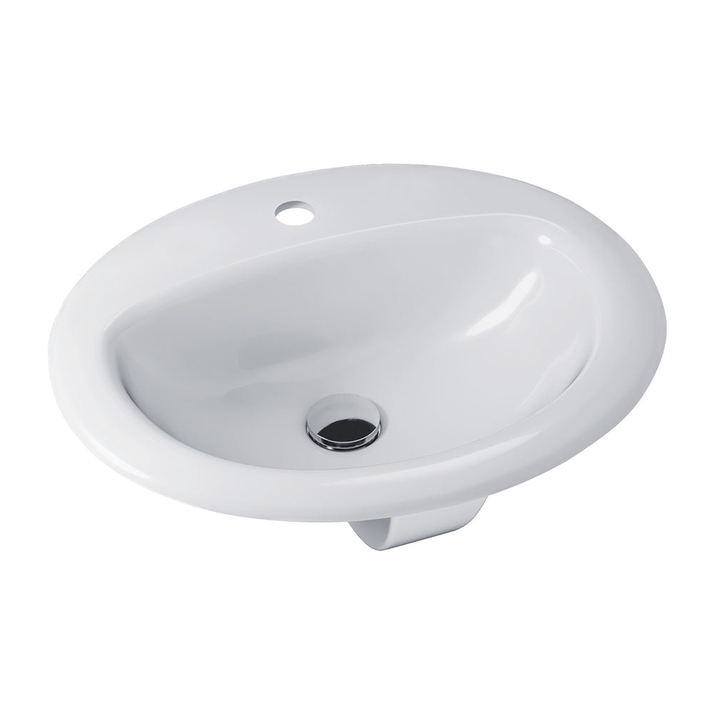 Fienza Stella Drop-In Basin 1TH 515 x 432 x 193mm, Gloss White