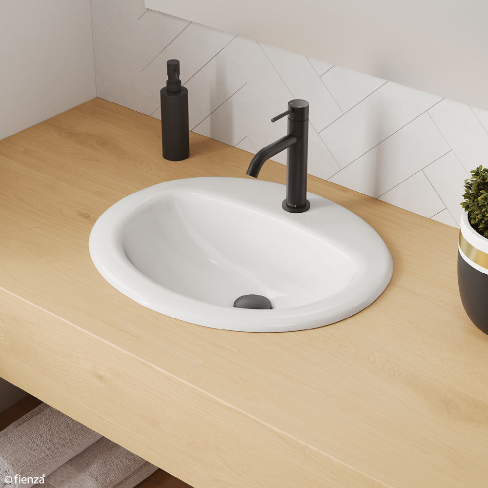 Fienza Stella Drop-In Basin 1TH 515 x 432 x 193mm, Gloss White
