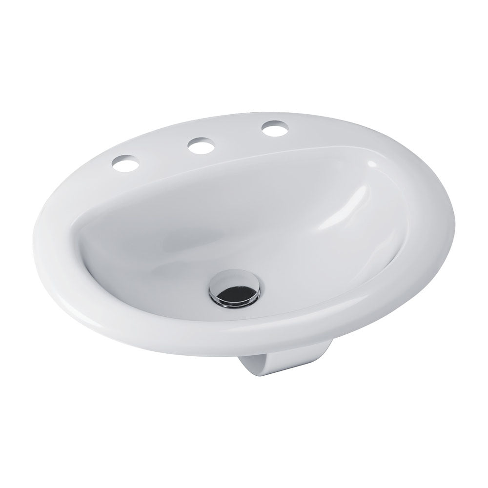 Fienza Stella Drop-In Basin 3TH 515 x 432 x 193mm, Gloss White