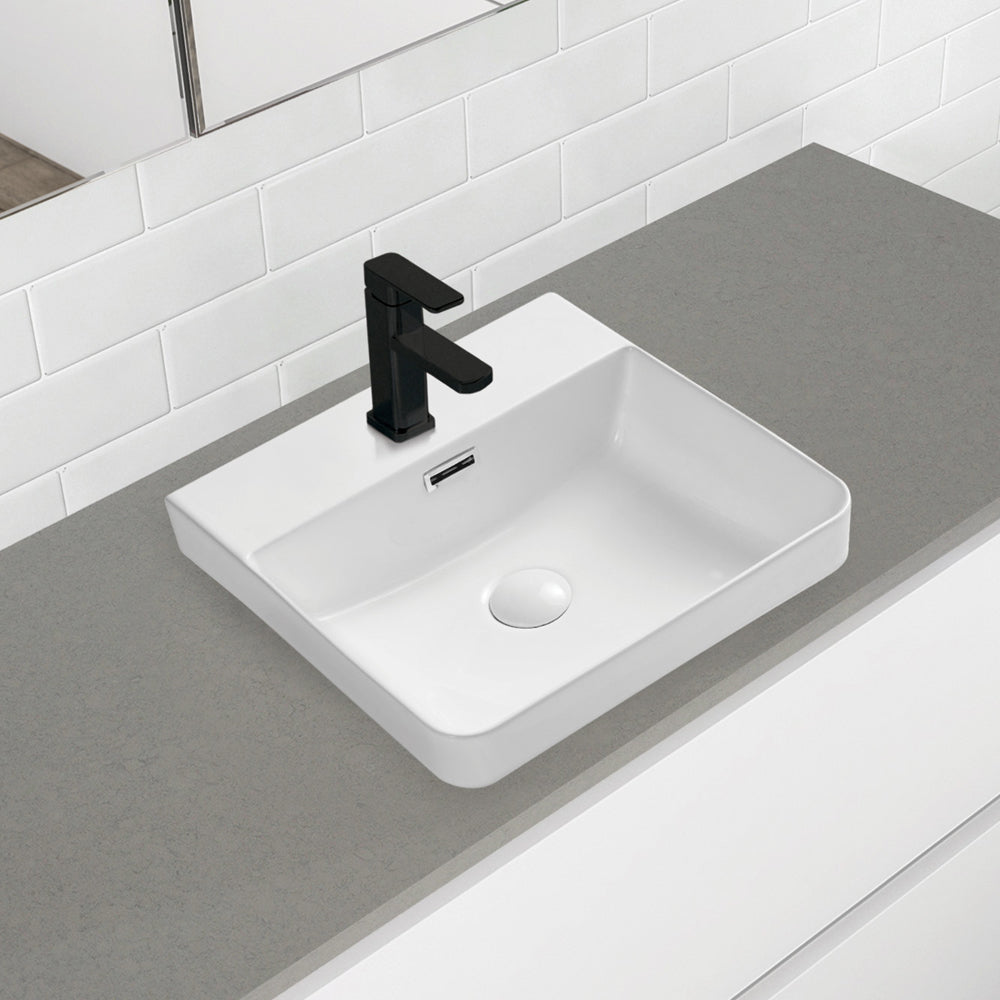 Fienza Petra Semi-Inset Basin 1TH, Gloss White