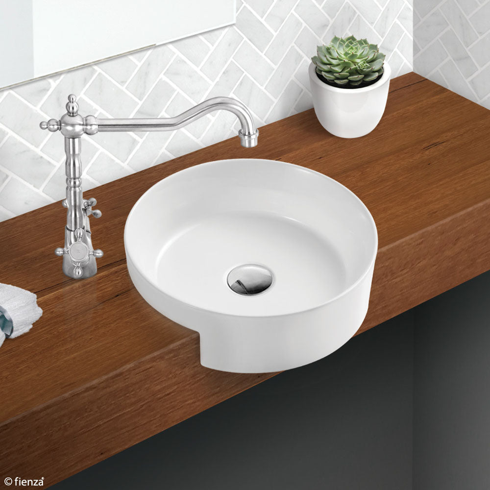 Fienza Reba Semi-Recessed Basin NTH, Gloss White