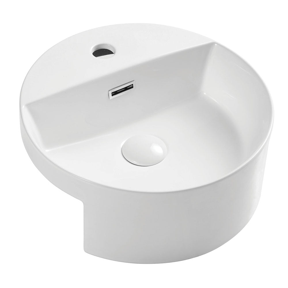Fienza Reba Semi-Recessed Basin 1TH, Gloss White