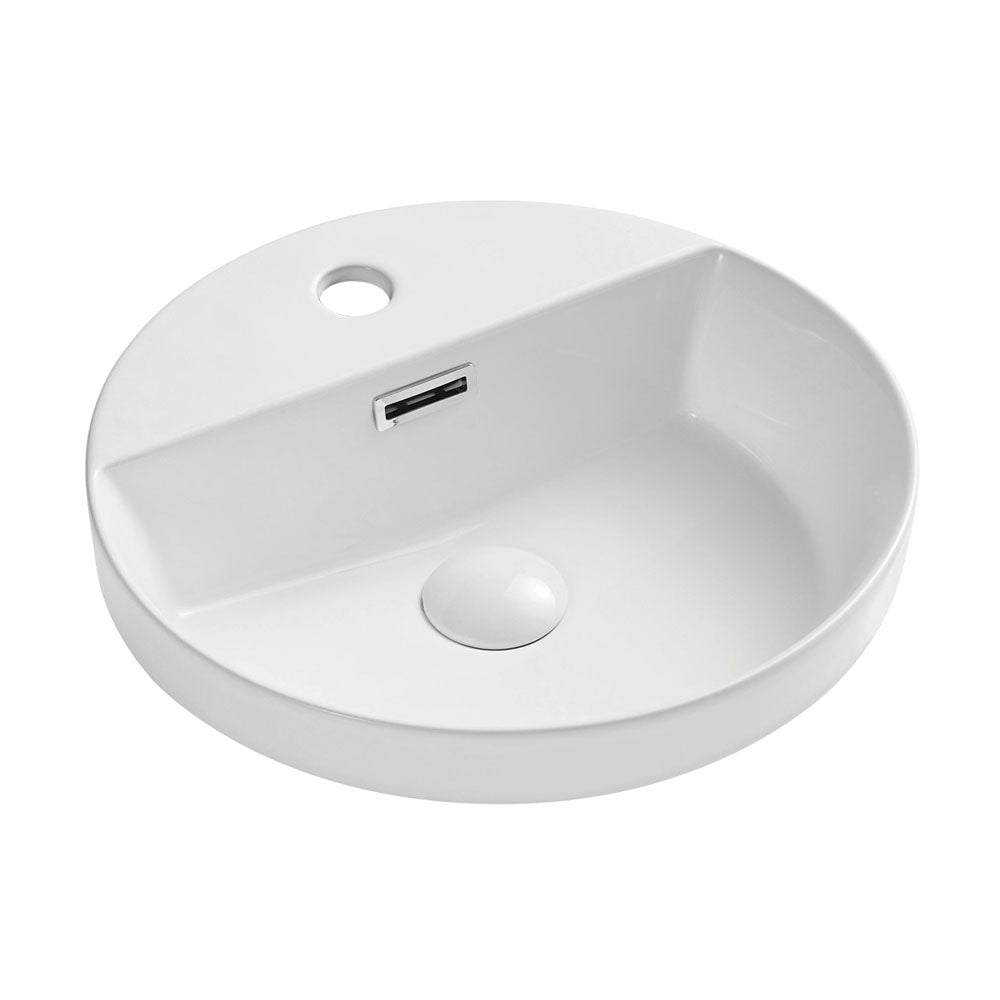 Fienza Reba Semi-Inset Basin With 1TH, Gloss White