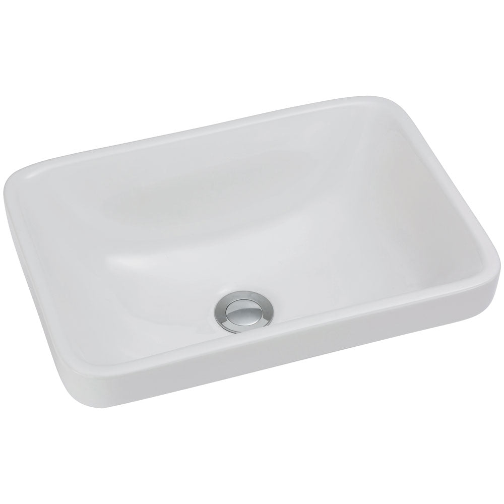 Fienza Sarah Semi-Inset Ceramic Basin 440 x 310 x 150mm, Gloss White