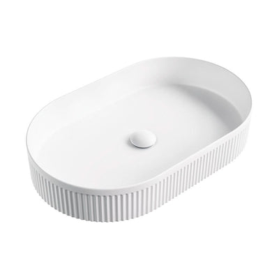 Fienza Eleanor Oval Above Counter Basin 580 x 360 x 100mm, Matte White