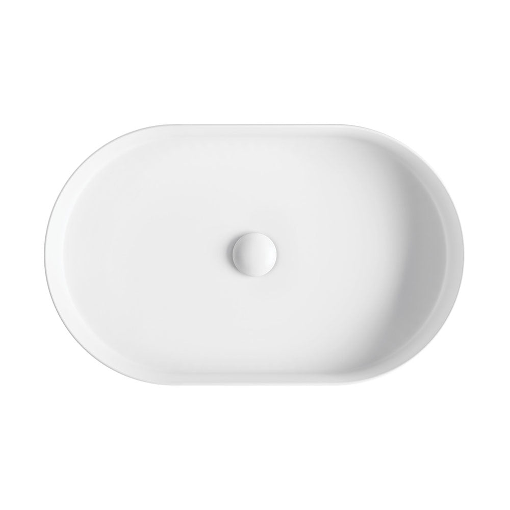 Fienza Eleanor Oval Above Counter Basin 580 x 360 x 100mm, Matte White