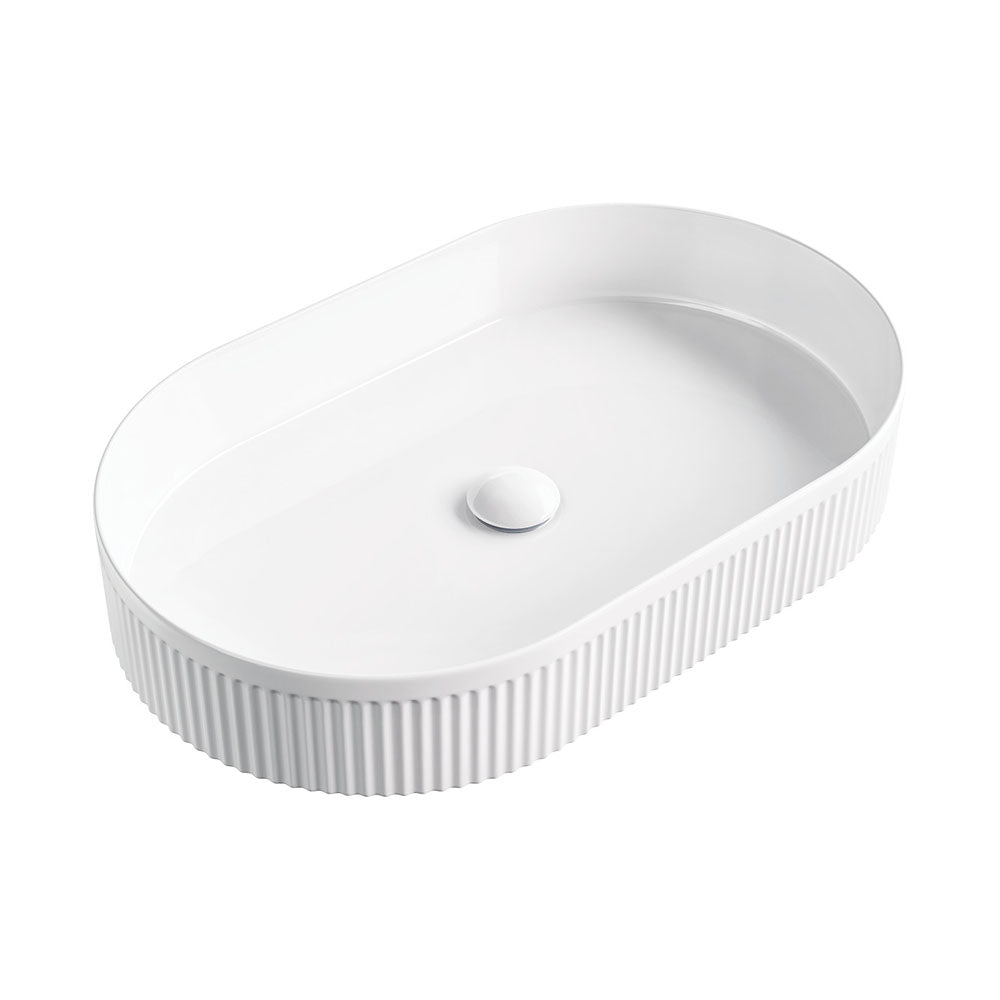 Fienza Eleanor Oval Above Counter Basin 580 x 360 x 100mm, Gloss White