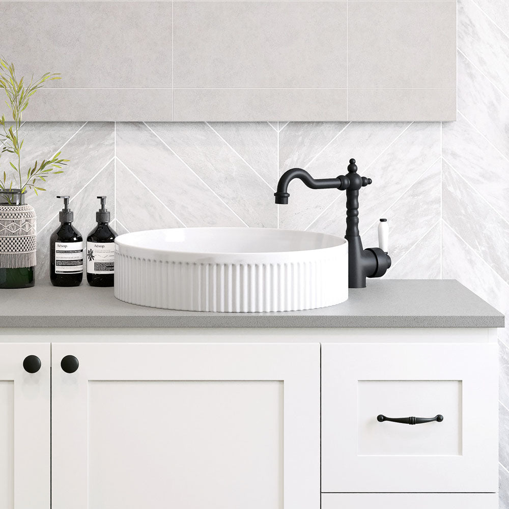 Fienza Eleanor Round Above Counter Basin 410 x 410 x 100mm, Gloss White