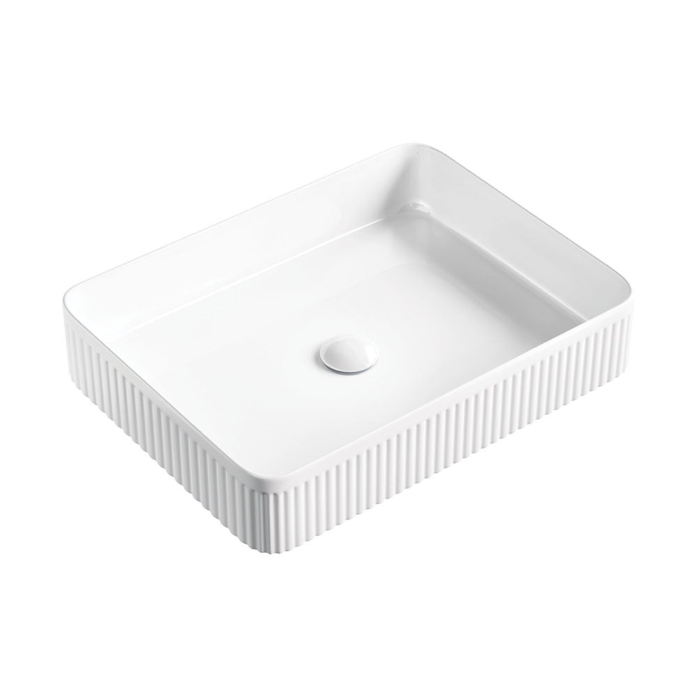 Fienza Eleanor Rectangular Above Counter Basin 500 x 380 x 100mm, Gloss White