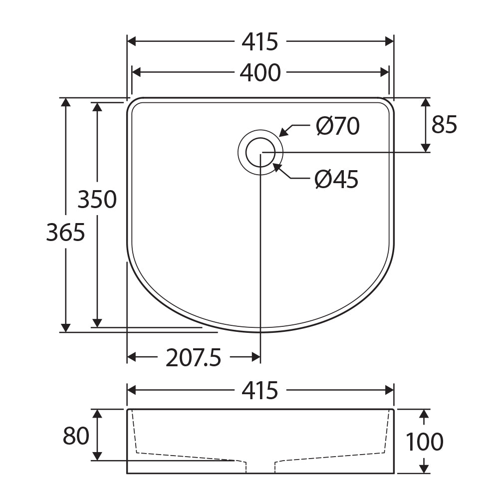 Fienza Forma Arch Above Counter Basin 415 x 365 x 100mm, Gloss White