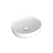 Fienza Pebble Small Slim Edge Basin Ceramic 400mm Above Counter, Gloss White