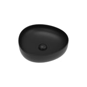 Fienza Pebble Small Slim Edge Basin Ceramic 400mm Above Counter, Matte Black
