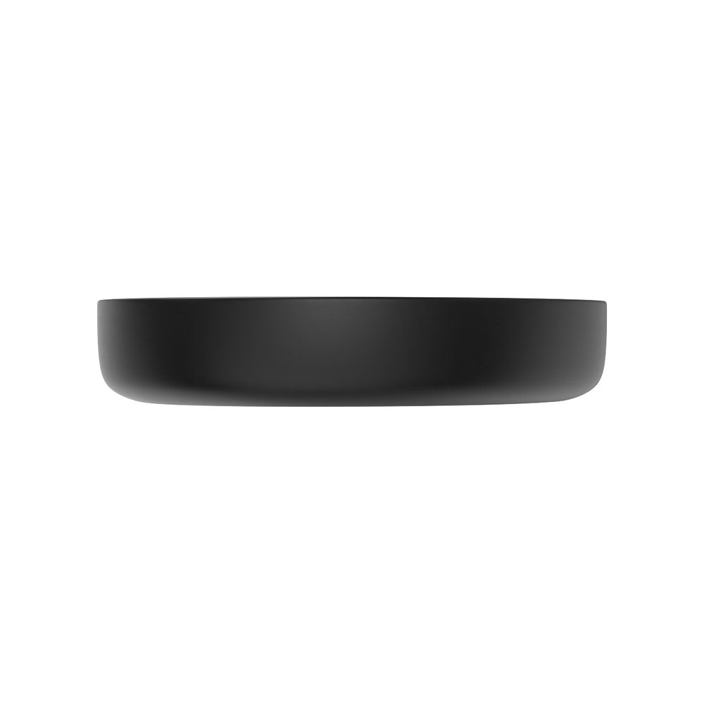 Fienza Pebble Medium Slim Edge Basin Ceramic 500mm Above Counter, Matte Black
