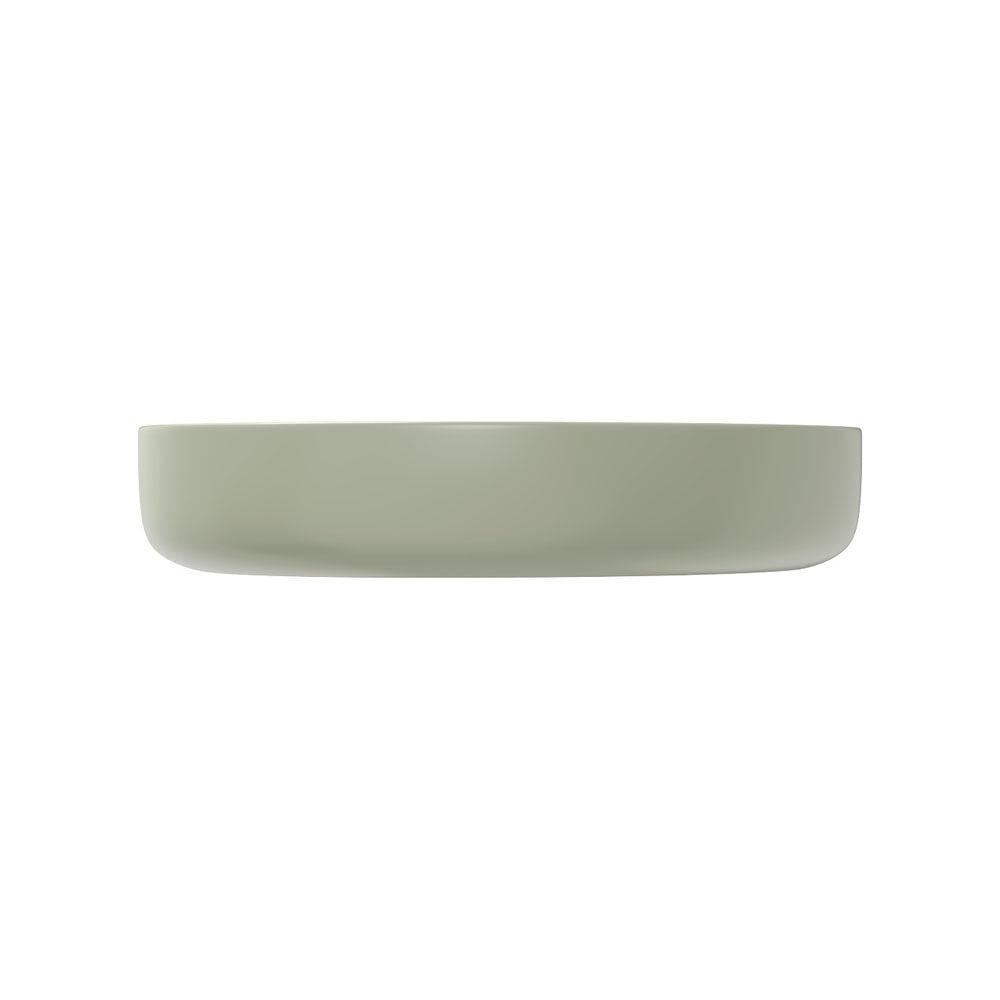Fienza Pebble Medium Slim Edge Basin Ceramic 500mm Above Counter, Matte Olive