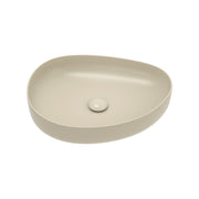 Fienza Pebble Medium Slim Edge Basin Ceramic 500mm Above Counter, Matte Khaki