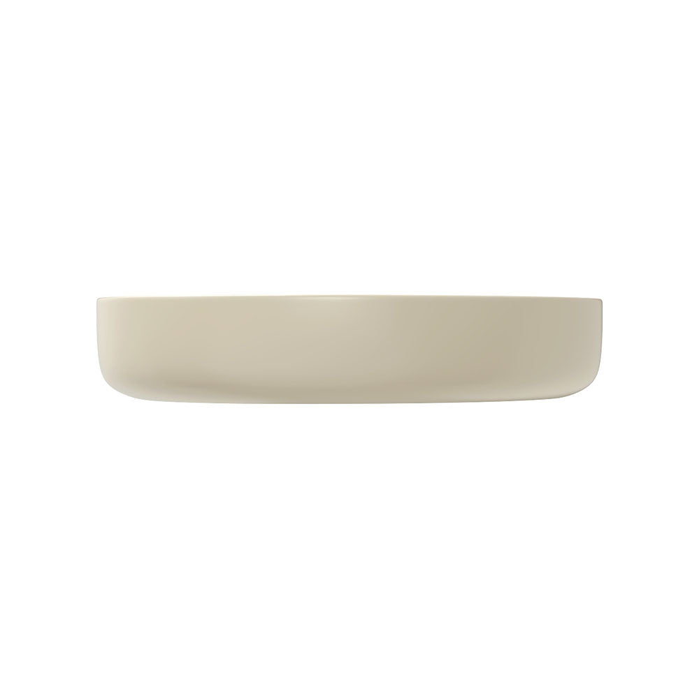 Fienza Pebble Medium Slim Edge Basin Ceramic 500mm Above Counter, Matte Khaki