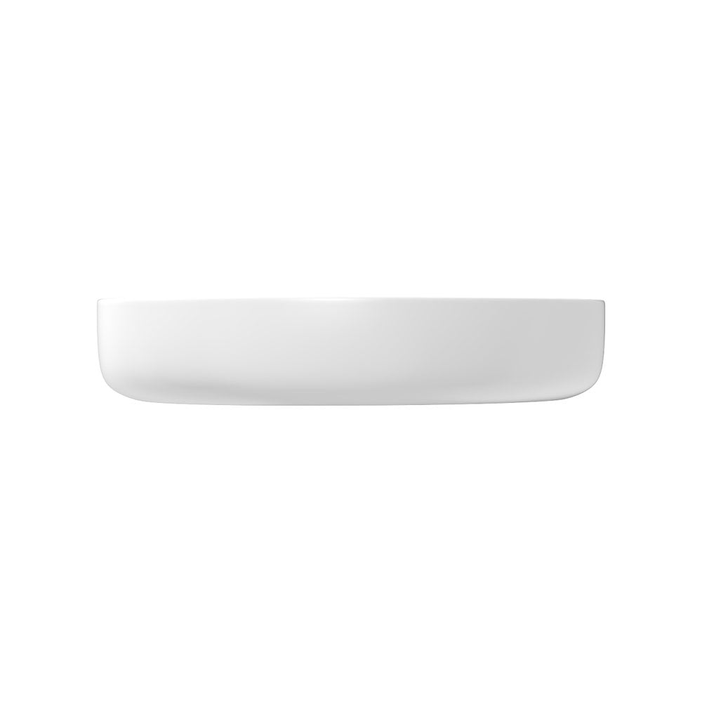 Fienza Pebble Medium Slim Edge Basin Ceramic 500mm Above Counter, Matte White