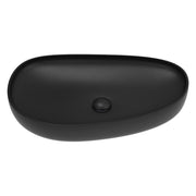 Fienza Pebble Large Slim Edge Basin Ceramic 650mm Above Counter, Matte Black