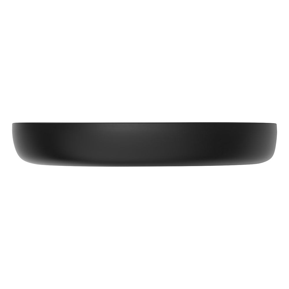 Fienza Pebble Large Slim Edge Basin Ceramic 650mm Above Counter, Matte Black