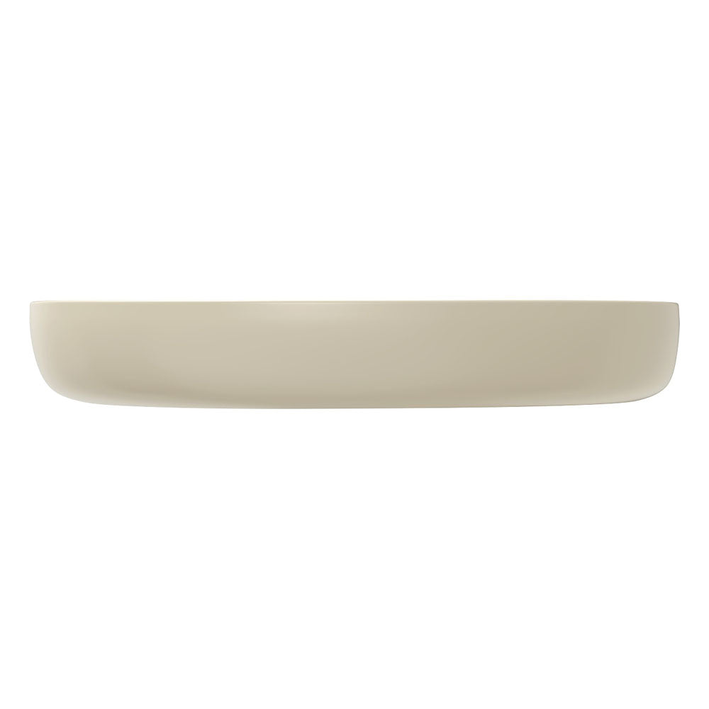 Fienza Pebble Large Slim Edge Basin Ceramic 650mm Above Counter, Matte Khaki