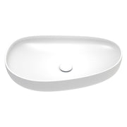 Fienza Pebble Large Slim Edge Basin Ceramic 650mm Above Counter, Matte White
