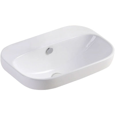 Fienza Parisa Semi-Inset Basin NTH 515 x 370 x 190mm, Gloss White