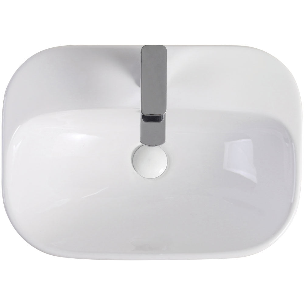 Fienza Parisa Semi-Inset Basin 1TH 515 x 370 x 190mm, Gloss White