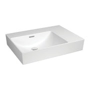 Fienza Tono 600 Wall Hung Basin Left Hand Bowl Ceramic NTH 600 x 440 x 110mm, Gloss White
