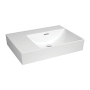 Fienza Tono 600 Wall Hung Basin Right Hand Bowl Ceramic NTH 600 x 440 x 110mm, Gloss White