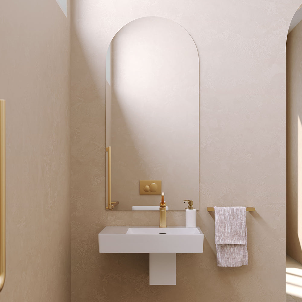 Fienza Tono 600 Wall Hung Basin With Shroud Right Hand Bowl Ceramic 1TH, Gloss White