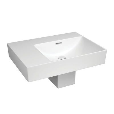 Fienza Tono 600 Wall Hung Basin With Shroud Right Hand Bowl Ceramic NTH, Gloss White