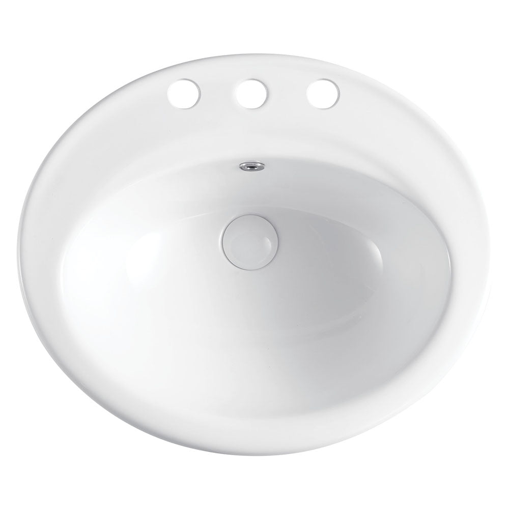 Fienza Lacy Drop-In Basin Ceramic 3TH 565 x 480 x 218mm, White