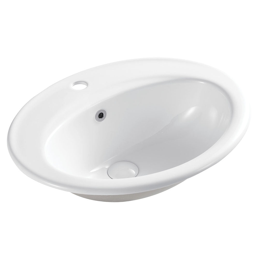 Fienza Lacy Drop-In Basin Ceramic 1TH 565 x 480 x 218mm, White