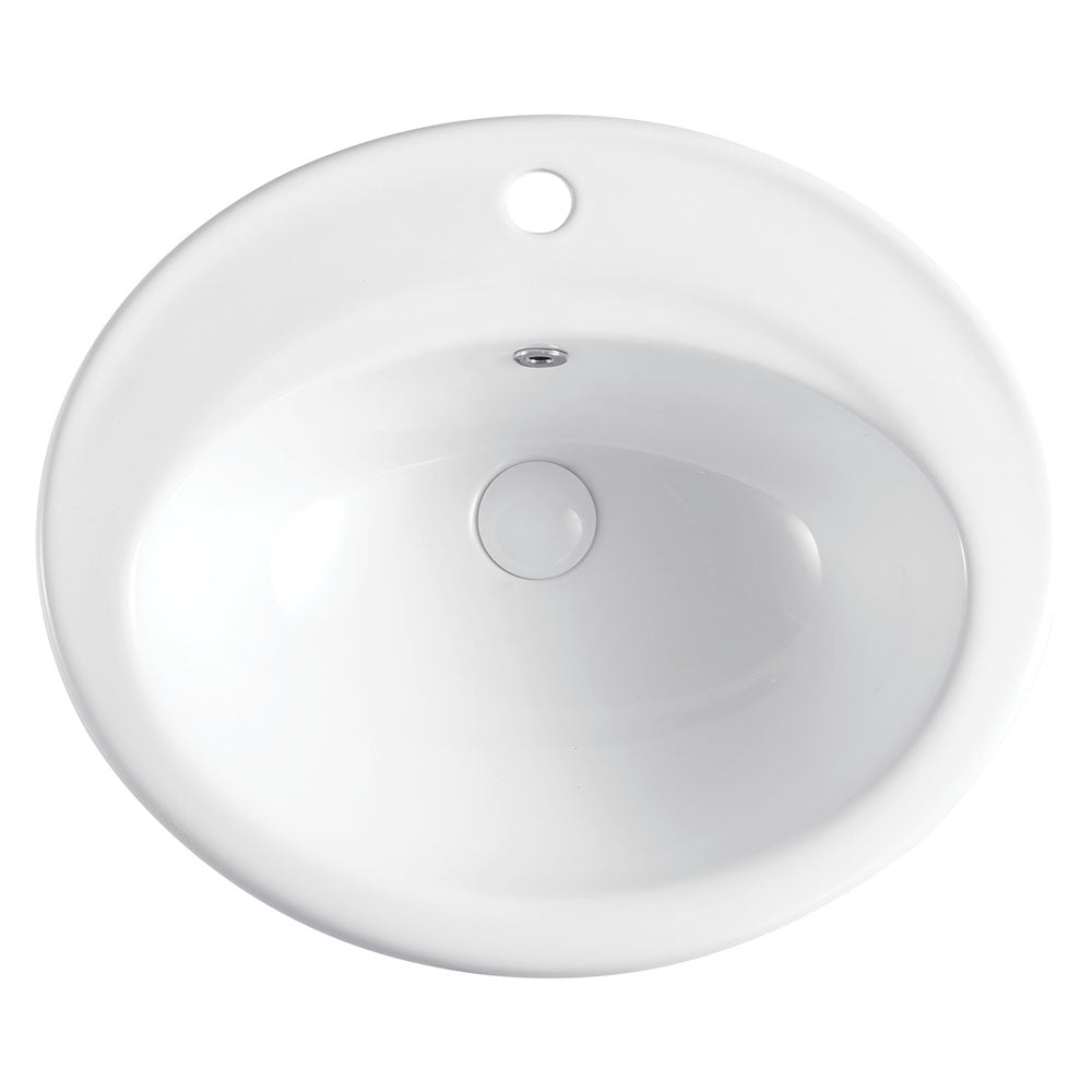 Fienza Lacy Drop-In Basin Ceramic 1TH 565 x 480 x 218mm, White