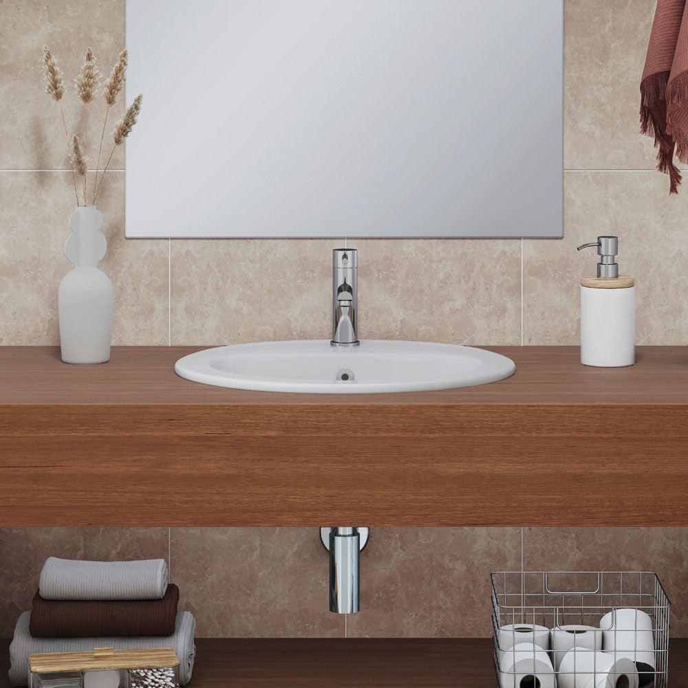 Fienza Lacy Drop-In Basin Ceramic 1TH 565 x 480 x 218mm, White