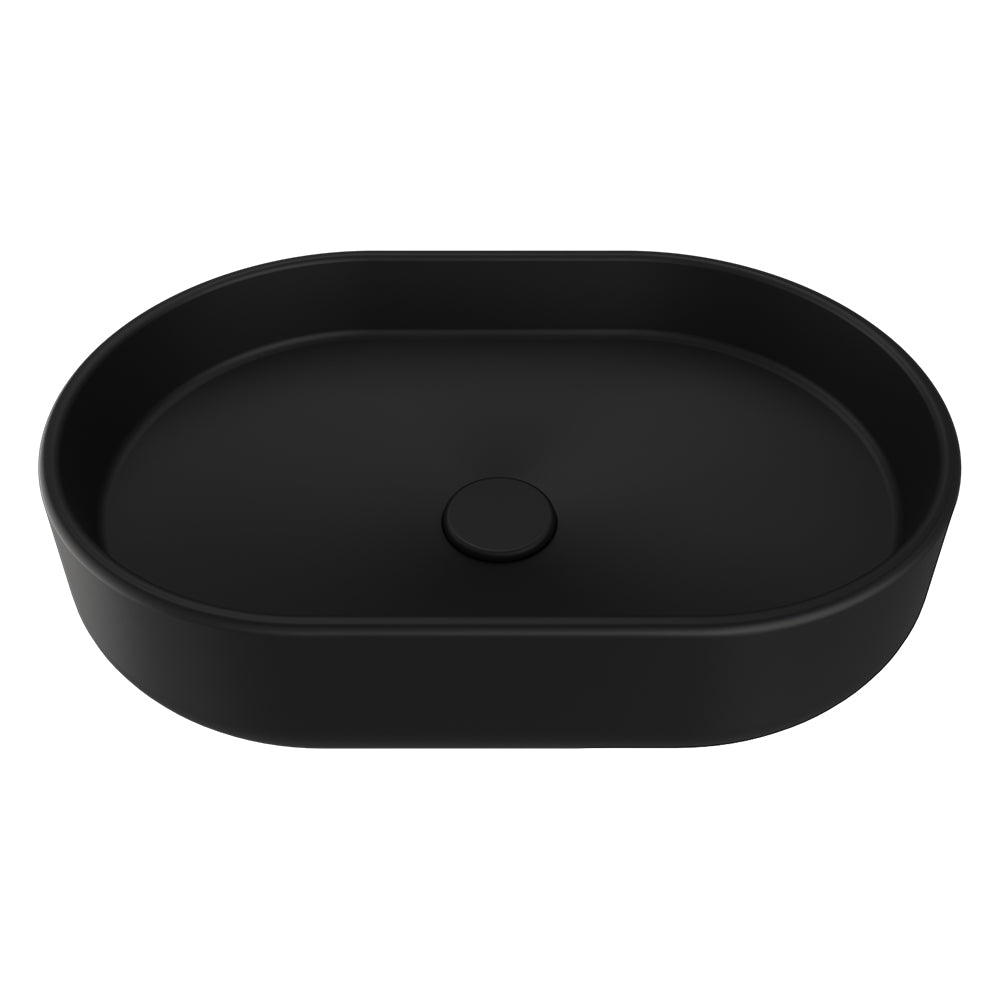 Fienza Eden Pill Basin Above Counter Ceramic, Matte Black