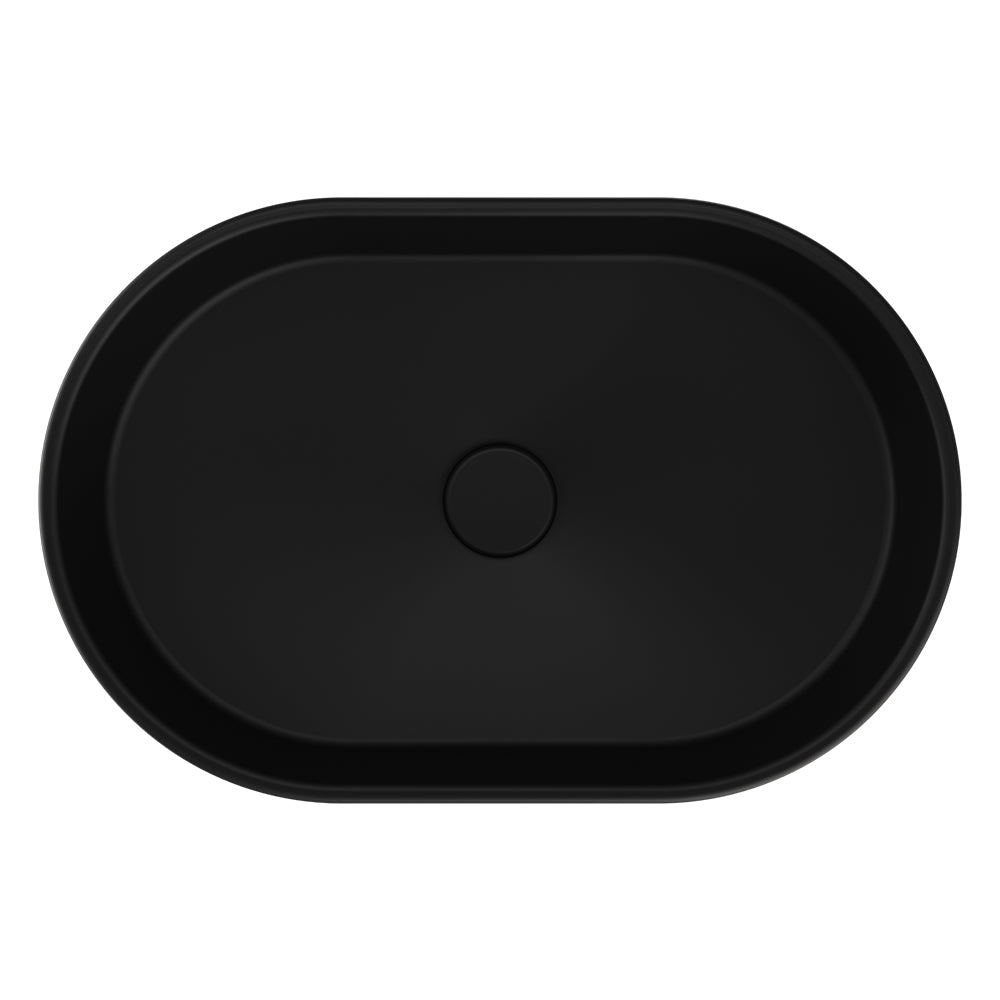 Fienza Eden Pill Basin Above Counter Ceramic, Matte Black