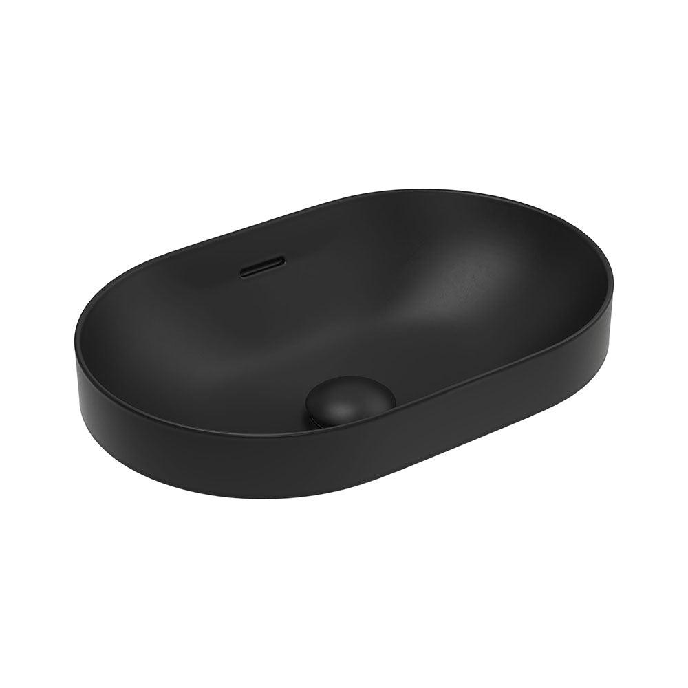 Fienza Aluca Pill Semi-Inset Basin Ceramic with Overflow, Gloss White