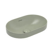 Fienza Aluca Pill Semi-Inset Basin Ceramic with Overflow, Matte Olive